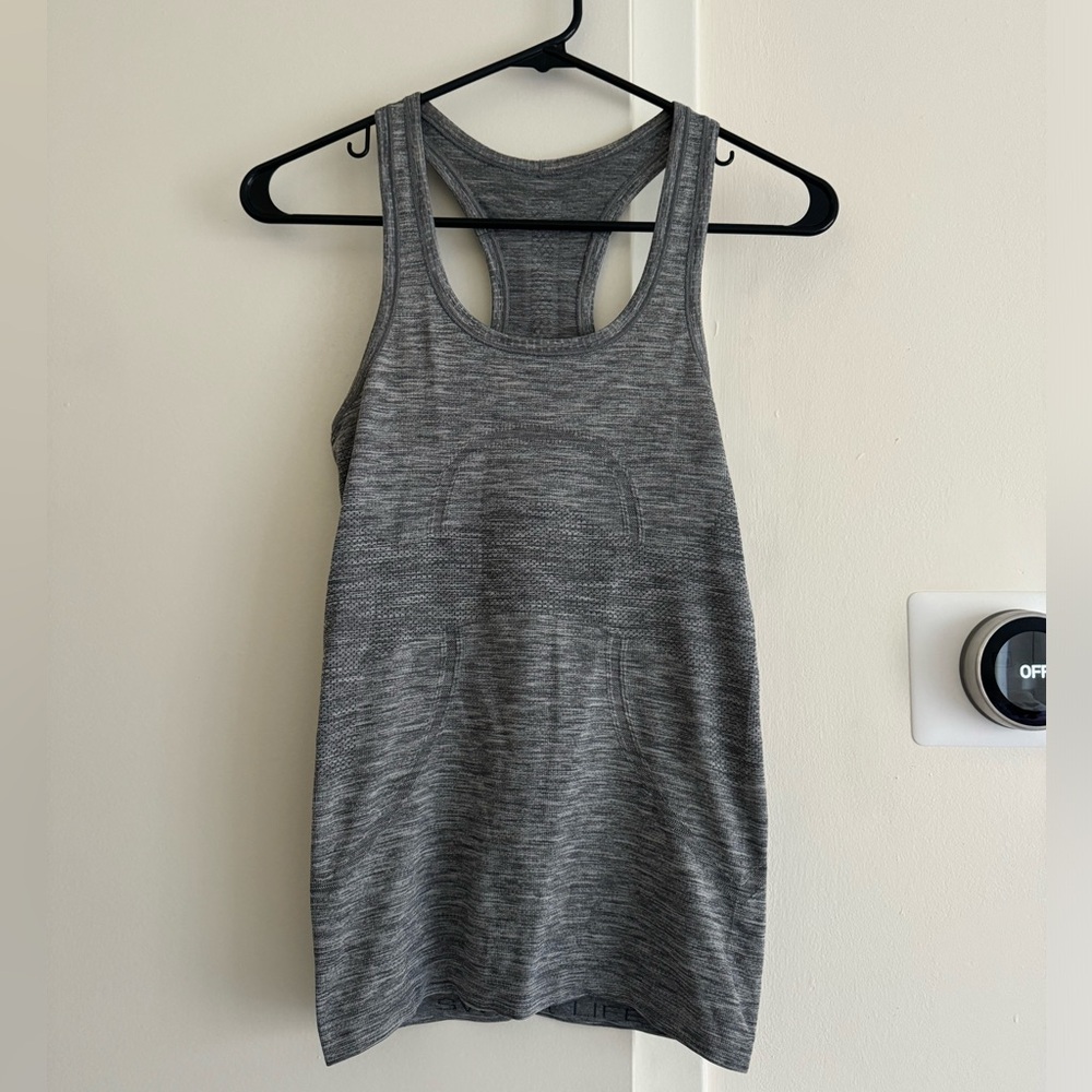 Grey Lululemon athletic tank top